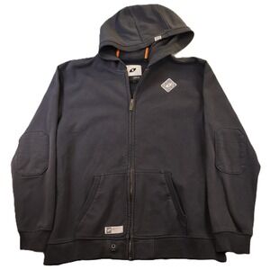 One Industries Mens L Full Zip Hoodie Charcoal Grey Fleece Logo Motocross MX